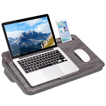 LapGear Elevation Lap Desk with Booster Cushion - Gray Woodgrain