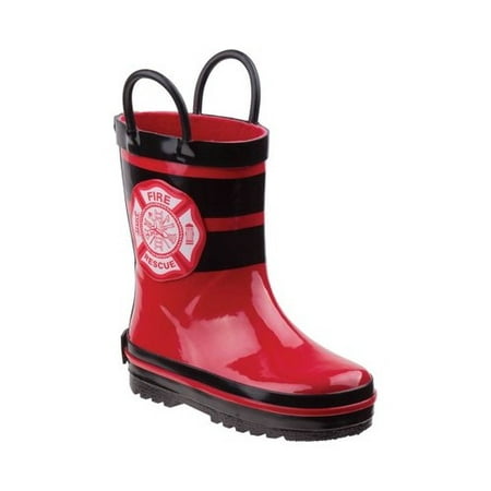 Rugged Bear Boys' Side Cute Design Detail Rain (Best Mens Rugged Boots)