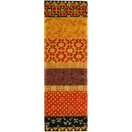 Safavieh Rodeo Drive Terrence Hand Tufted Wool Runner Rug, Rust and Gold