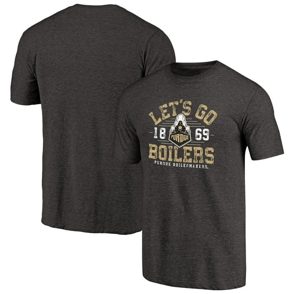 Men's Heathered Black Purdue Boilermakers Hometown Collection Tri-Blend T-Shirt