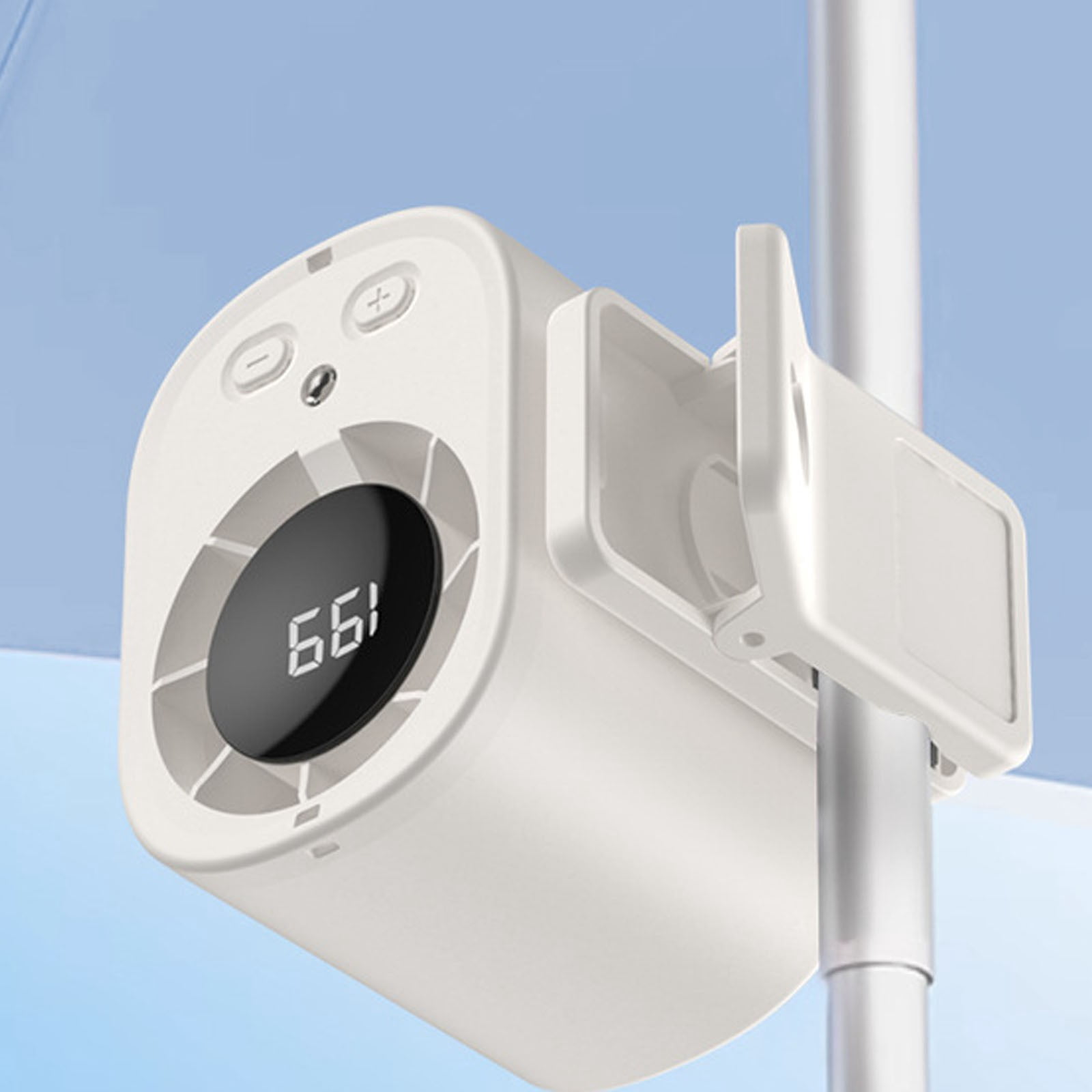 2026 Car Clip-On Air Conditioner Fan with LED Display, 360° Rotation, 100 Speeds, USB Rechargeable
