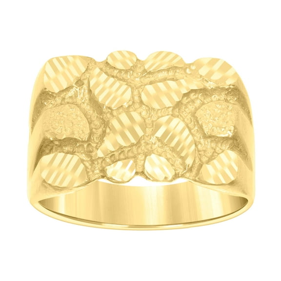 10kt 10k Yellow Gold Mens Nugget Fashion Ring