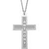 Personalized Planet Sterling Silver Religious Cross Name Pendant, 20"