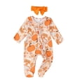 thumbnail image 3 of sususu Baby Girl Boy Footie Romper One Piece Jumpsuit Sleeper Clothes (Orange,3-6 Months), 3 of 8