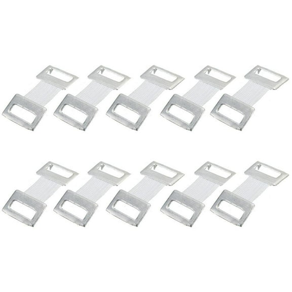 10pc/Bag Replacement Elastic Band Wrap Stretch Metal Fastening Clips Hooks Coffee Colors White