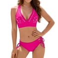 thumbnail image 3 of cocolona Bikini Sets for Women Summer Solid Color Slim Two Piece Swimsuits Vacation Beach Swimwear, 3 of 6