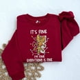 thumbnail image 2 of It's Fine I'm Fine Everything Is Fine Embroidered Sweatshirt: Gift for Funny Friends, Funny Gift Cat Lover, 2 of 5