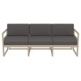 thumbnail image 2 of 79" Taupe Brown Outdoor Patio Sofa with Sunbrella Charcoal Gray Cushion, 2 of 8
