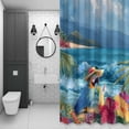 thumbnail image 4 of Beach Parrot Bathroom Shower Curtain, Summer Beach Ocean Tropical Plant Waterproof Washable Soft Bath Curtain for Bathtub Decor with 12 Hooks&Grommet, 72x72 Inch, 4 of 9