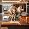 thumbnail image 6 of Rotating acrylic ornament featuring a detailed fairy with big eyes on a bright background, high resolution and artistic style without shadows, 6 of 7