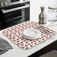 thumbnail image 3 of Brown Cartoon Bigfoot and Heart Pattern Dish Drying Mat for Kitchen 1 Pack, Ultra Absorbent Microfiber Dishes Drainer Mats,16"x18", 3 of 6