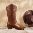 thumbnail image 2 of Bota DREAM PAIRS SDMB2218W Mujer Botas Vaqueras Color Tan 25 cm, 2 of 7