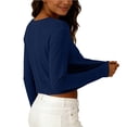 thumbnail image 5 of Maean Womens Cropped Tops Long Sleeve Casual Loose Workout Tees Pullover Crewneck Solid Color Sport Top Tee Shirt, 5 of 6