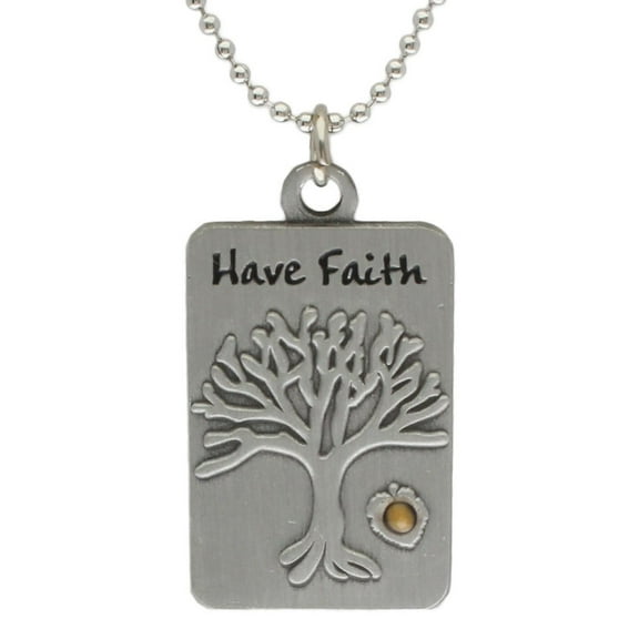 Mustard Seed Tree of Life Dog Tag Christian Pendant