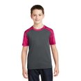 thumbnail image 1 of Camiseta Sport-Tek CamoHex Colorblock para jóvenes Deporte-Tek YST371 L gris hierro/Pk Ra, 1 of 1