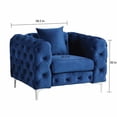thumbnail image 3 of Morden Fort Living Room Furniture Sets, Velvet Chair Couch and Sofa 3 Piece Blue, 3 of 7
