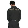 thumbnail image 2 of Scully Mens Shirt Western Black Poly Blend Embroidered Music Note Snap L/S XL, 2 of 2