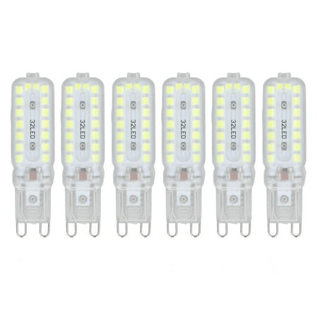

price crash 6pcs G9 LED Bulbs 7W Dimmable 360° Illumination Replacement Light Bulb for Wall Desk Cabinet Lamp White Light 110-140V