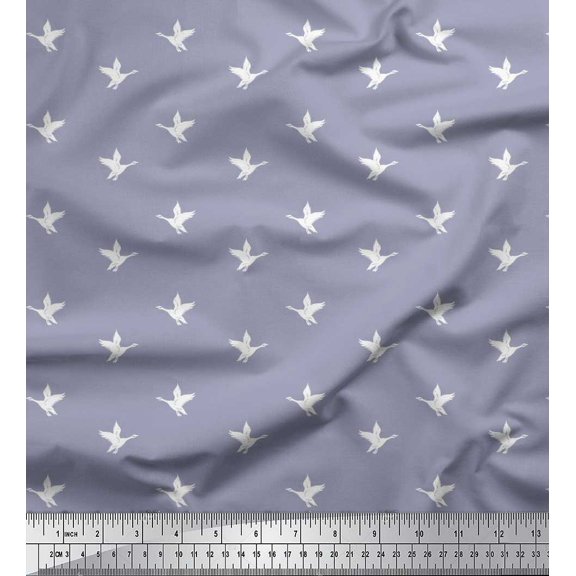 Soimoi Cotton Duck Fabric Flamingo Shirting Print Fabric by Yard 42 Inch Wide