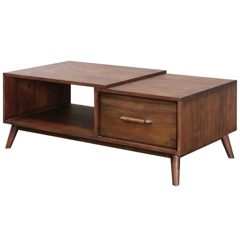MidCentury Modern Rectangular Coffee Table Dark Wood Finish