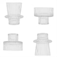 thumbnail image 2 of Glass Candle Holders Taper Candlestick Holder 2 Different Sizes Modern Fluted Design Candle Holder for Wedding Decor A, 2 of 6