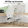 thumbnail image 5 of STARY Ergonomic Office Chair, Computer Chair with Adjustable Lumbar Support, Flip-up Arms and Headrest, Breathable Mesh Desk Chair for Home Office, White & White, 5 of 7