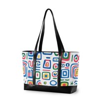 FORMRS Laptop Tote Bag for Women with 15.6" Computer Compartments Handbag, Blue Retro Pattern