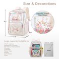 thumbnail image 4 of Clear Backpack for Girls Kids Elementary Bookbags Transparent Stadium Approved Travel Daypack See Through Middle College School Bag Large Laptop Backpacks for Women Teens Students (Beige), 4 of 7