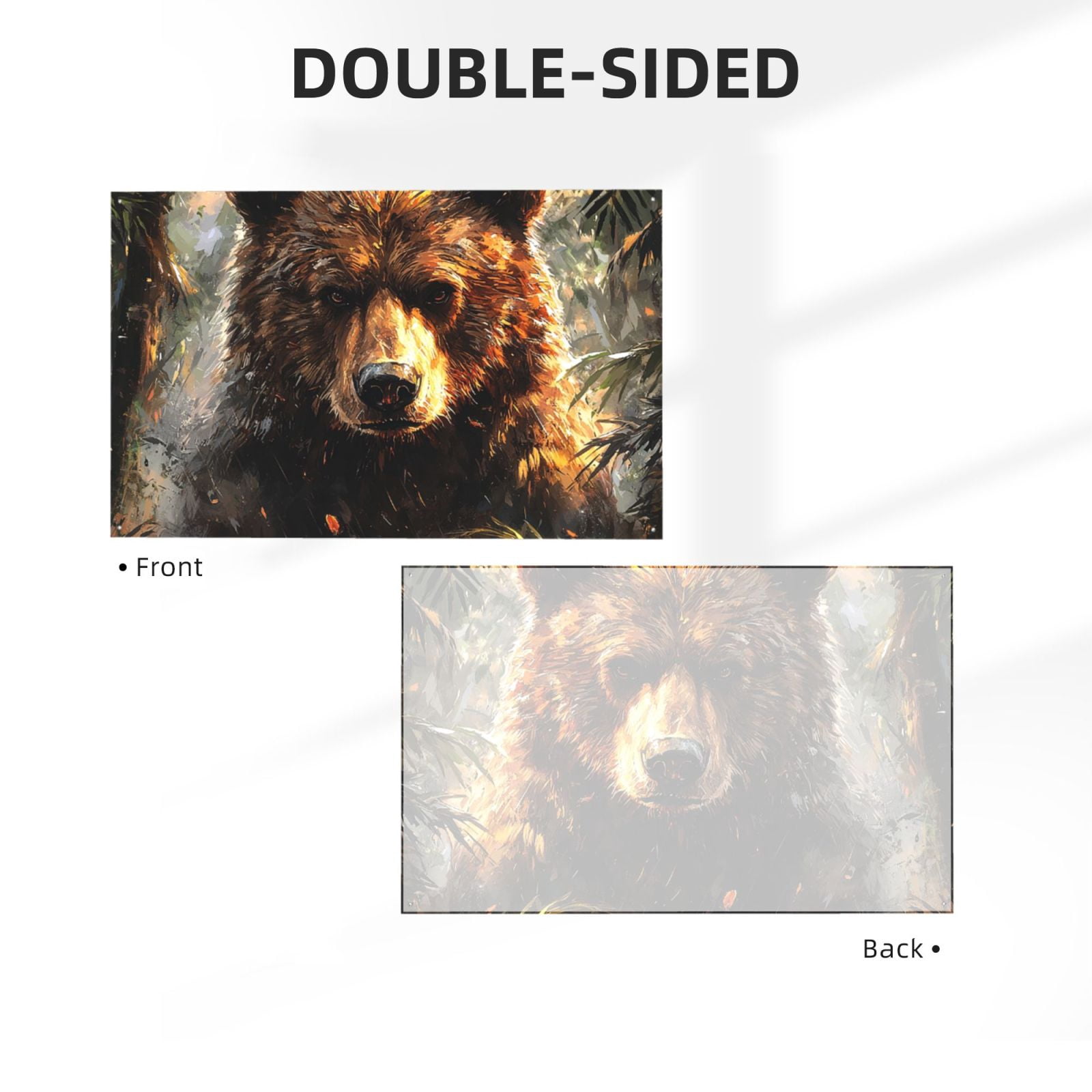 Bear Animal Art Four Hole Decorated Banner Flag for Garden Yard Home Decoration Indoor Outdoor 4x6 Ft