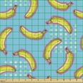 thumbnail image 2 of Hipster Fabric by the Yard, Exotic Bananas with Abstract Memphis Pop Art Polka Dots Zine Culture, Decorative Upholstery Fabric for Chairs & Home Accents, Sky Blue Fuchsia Mustard by Ambesonne, 2 of 5