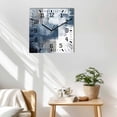 thumbnail image 3 of Blue Wooden Wall Clock Silent Non Ticking, Retro Oil Painted Modern Abstract Art Square Wall Clocks Battery Operated, Decor Clock for Home Office, Living Room, Kitchen, 12 Inch, 3 of 9