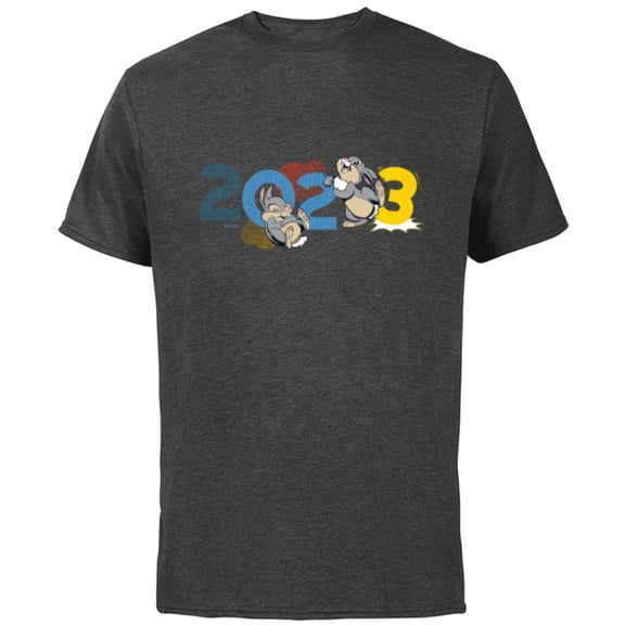 Disney Bambi Thumper 2023 Year of the Rabbit - Short Sleeve Cotton T-Shirt for Adults - Customized-Charcoal
