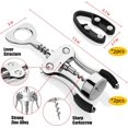 thumbnail image 2 of Powerful Wine Opener, Ergonomic Soft Touch Heavy Duty Manual Bottle Openers, Rust Resistant Zinc Alloy Winged Corkscrew, Easy Use, Open Corks, Dishwasher Safe (Wine Opener, set of, 2), 2 of 6