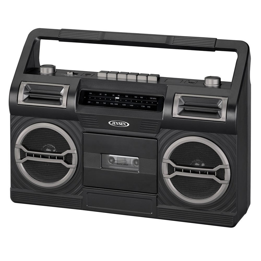 JENSEN MCR500 Portable AM/FM Radio With Cassette Player/Recorder And