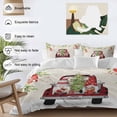thumbnail image 3 of Christmas Bedding Duvet Cover Set Twin Size 4 Pieces Dwarf Truck Winter Snowflakes Cardinal Bird Bedding Set with Zipper Closure, 1 Comforter Cover 68x86 Inches 1 Flat Sheet & 2 Pillow Cases, 3 of 7