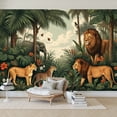 thumbnail image 7 of Wallpaper Majestic Jungle Scene Lions Cheetah Elephant Tropical Peel and Stick Wall Murals 100"H x 144"W Removable PVC Wall Paper Self-Adhesive Wall Paintings Art Decor for Bedroom Living Room, 7 of 7