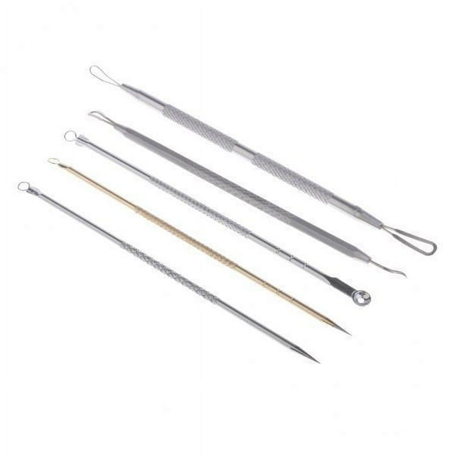 Bunblic 2x5x Point Noir Outils de Tache d'Aiguille d'Extraction de Bouton d'Éclat, comme Montré, 2 Pcs