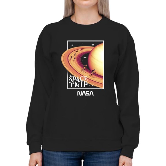 NASA Nasa Space Trip Saturn Sweatshirt Women -NASA Designs, Female Small