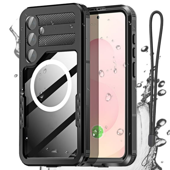 AICase Waterproof Case for Samsung Galaxy S25 Plus Case Waterproof, Built-in Lens & Screen Protector Military Grade Shockproof Dropproof IP68 Underwater Full Body Phone Case -Black