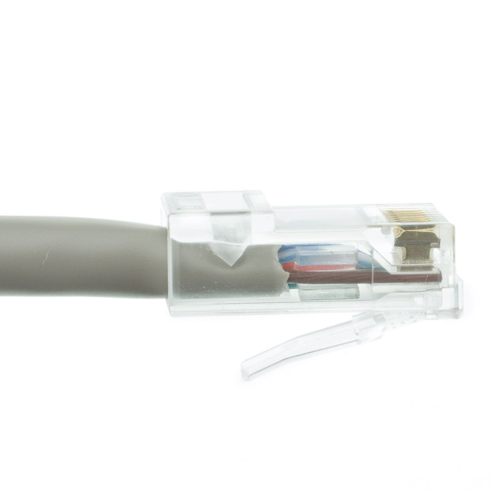 Cat6 Gray Ethernet Patch Cable, Bootless, 2 foot