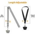 thumbnail image 3 of Phone Lanyard 2 Pack-2× Adjustable Neck Strap,2× Phone Patches,Universal Cell Phone Multifuctional Patch Lanyards Compatible with Most Smartphones(Black+Gray), 3 of 8