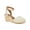 Beige, variant on Womens Mailena Canvas Buckle Wedge Sandals