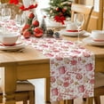 thumbnail image 5 of Burlap Table Runner 72 Inches Long,Watercolor Christmas Candy Cane Non-Slip Kitchen Table Runners for Dining Room Everyday Use Party Table Decorations Pink Cup, 5 of 9