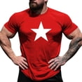 thumbnail image 1 of TSADFHJI Débardeurs d'Entraînement pour Hommes Automne T-Shirt à Manches Courtes Col Rond Imprimé Étoile Mode Simple m, 1 of 4