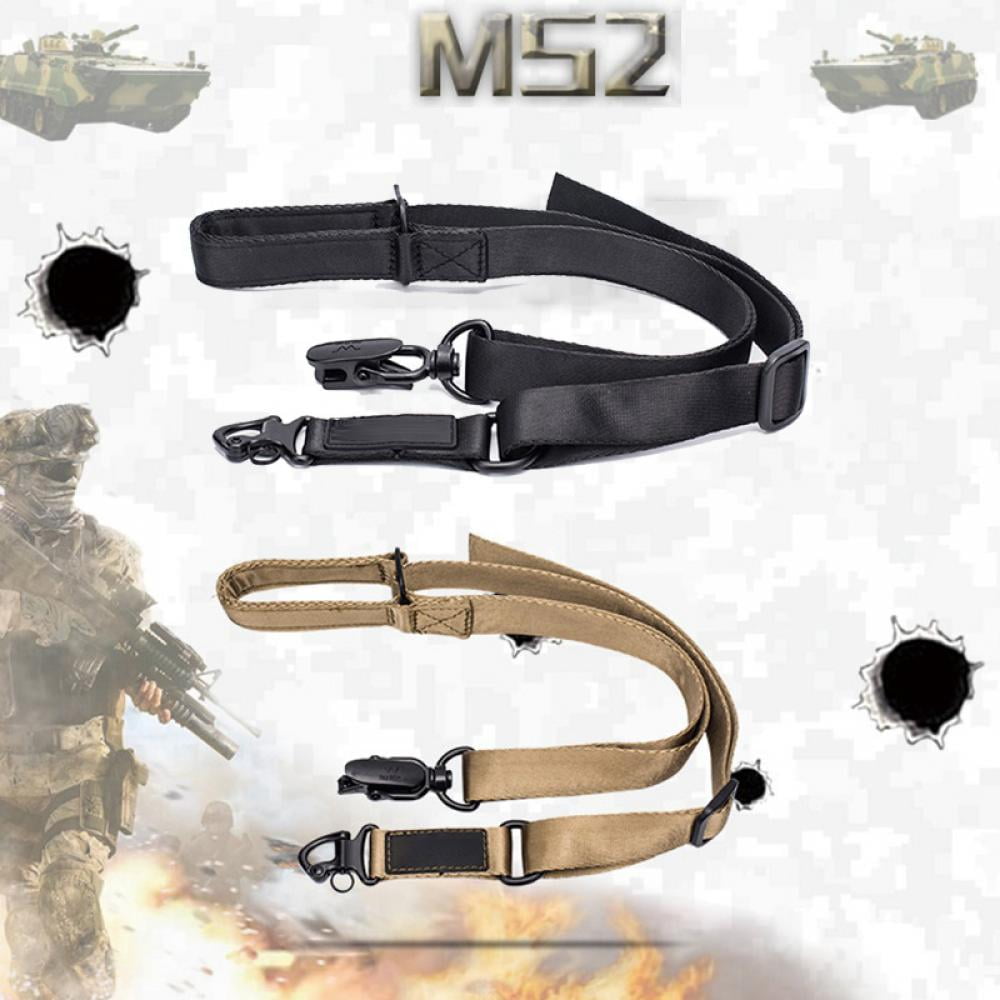 Black Tactical Two 2 Point Rifle Gun Sling Strap Bungee Adjustable Quick Release 