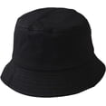thumbnail image 3 of CoCopeaunts Black Bucket Hat Men Summer Sunscreen Cotton Women Pure Color Beach Cap Outdoor Lightweight Foldable Fisherman Hat, 3 of 8