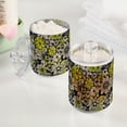 thumbnail image 2 of Yayeee 2 Pack Qtip Holder Bathroom Cotton Swab Canister with Lid Clear Dispenser Set, Beige Flower Pattern, 2 of 6