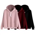 thumbnail image 3 of Las mujeres de moda otoño con capucha sudadera con cordón de color sólido de manga larga suelta Abanopi Sudadera, 3 of 5