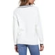 thumbnail image 3 of Suéter de manga larga con cuello en V Inspire Chic para mujer, suéter de rayas suave y casual de otoño, talla XL, blanco, 3 of 6