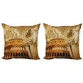 thumbnail image 1 of Ambesonne Retro Throw Pillow Cover 2 Pack, Roman Empire Concept, 18", Orange Brown, 1 of 2